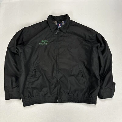 CHAPS Harrington Jacket Mens Large Black Full Zip Polyester Shill Cotton Lined - Image 1 of 4