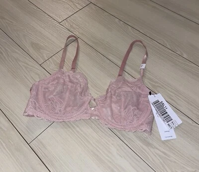 Calvin Klein QF1741 Seductive Comfort Bra Lace Unlined Underwire 34B Pink New - Image 1 of 4