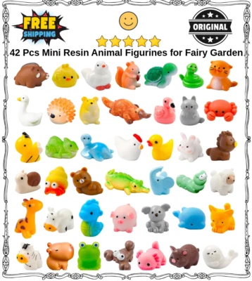 42 Pcs Mini Resin Animal Figurines for Fairy Garden & Dollhouse Decor - Image 1 of 4