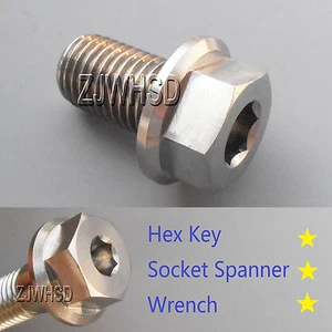 M12 x 1,5 x 20 Ti titanio tornillo perno enchufe tapa cabeza y cabeza de brida hexagonal hexagonal - Imagen 1 de 2
