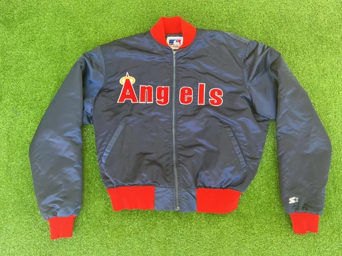 California Angels Starter Satin Jacket Size Large Vintage MLB 90s Mens (READ) Cover