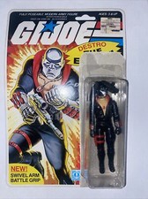 1983 GI JOE COBRA DESTRO  W/ FULL CARD & BACKPACK ONLY