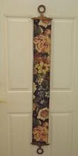 Vintage Floral Tapestry Bell Pull Brass Ends by Corona Decor 50x6" EXC
