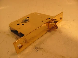ws SCHWEPPER  POLISHED GOLD  MORTISE LOCK ASSEMBLY PASSAGE left  HAND     - Picture 1 of 3