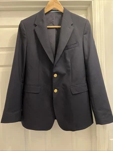 Vineyard Vines Navy Virgin Wool Heritage Gold Button Blazer Boys Size 18 Preppy - Picture 1 of 7