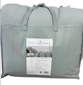 Dream Stories Matcha Green King Comforter Set New 4 Pieces 106”x90” - Picture 1 of 2