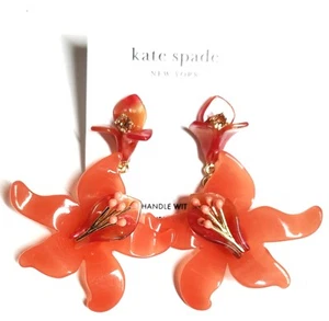 Kate Spade Brighten Up Statement Floral Earrings Red Multi-Color KH506 NWT - Picture 1 of 14