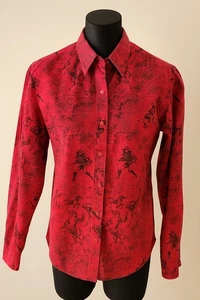Wrangler Blues VTG Women S Western Button Down Shirt Cowgirl All Over Print RARE - Picture 1 of 12