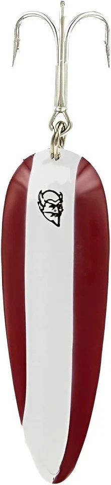 Cucharas de pesca Dardevle níquel trasero 1 oz 1 oz, rojo blanco  Foto 1 de 1