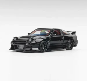 1/64 Metal NISSAN 180SX w/ Pop Up/Interior/Engine Model Car *MIYABI* -BLACK- - Picture 1 of 21