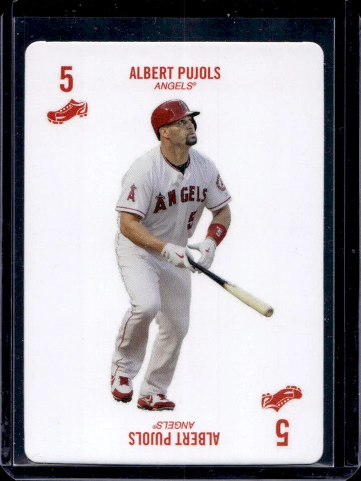2019 Topps Kenny Mayne 52 Card Baseball Game Albert Pujols #5 cleats Angels - Image 1 of 2