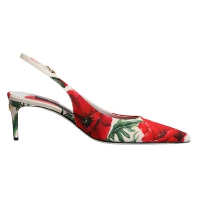 DOLCE & GABBANA Zapatos Blanco Floral Tacones Sandalias con Cordones EU37 / US6.5 980usd Foto 1 de 4