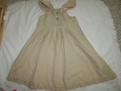 Vestido Gymboree Niñas Talla 7 Lino Tostado Cebra Safari Muy Buen Estado Joya Mangas Acampanadas Foto 1 de 4