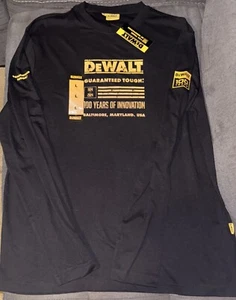 DEWALT🛠️Men's Black Long-Sleeve Logo Limited Edition 100 Years T-shirt Sz Large - Picture 1 of 19