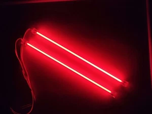 RED NEON Set - Car/Computer Lighting, incl 2x Red neon's, Inverter & switch - Bild 1 von 7