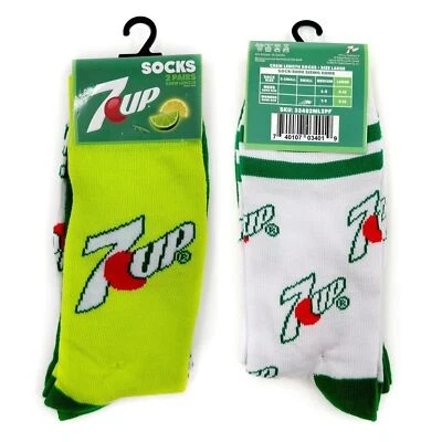 Calcetines 7Up Soda Logo Crew Odd Sox 2 Pares 7 Up 7-Up Verde Blanco Hombre Mujer Regalo Foto 1 de 4