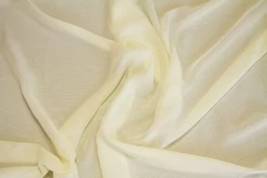 ivory  Solid Chiffon Fabric Polyester Dress Sheer 58'' Wide By the Yard - Picture 1 of 1