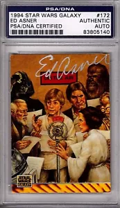 1994 Star Wars Galaxy ED ASNER signierte signierte signierte Karte PLATTE PSA/DNA #83805140 - Bild 1 von 4