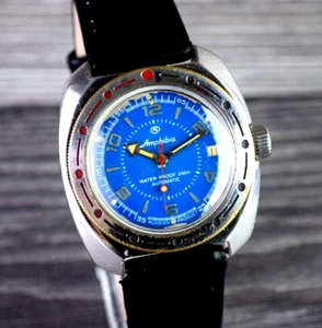 Sowjetische Armbanduhr Wostok Amphibie UdSSR Wostok Automatik Vintage Herrenuhr - Bild 1 von 12