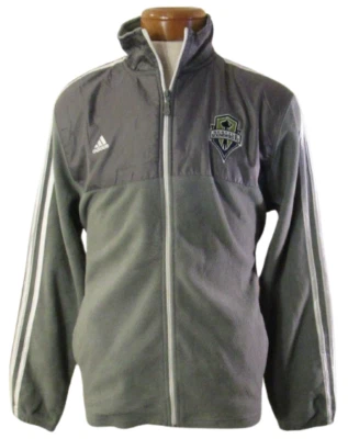 NEW Adidas Seattle Sounders FC Mens Full-Zip Fleece Jacket M Grey MSRP$70 - Image 1 of 2