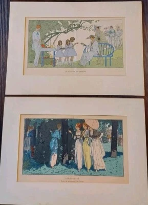 2 Kunstdrucke Art Deco Pierre Brissaud & A. E. Marty aus le Gazette 1914 1915 - Bild 1 von 3