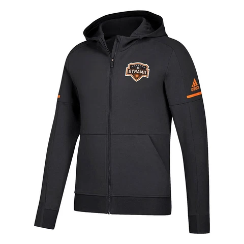 Houston Dynamo MLS Adidas Men's Sideline Black Authentic Full Zip Travel Jacket Cover