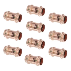Propress 3/4 In. Press Copper Coupling Fitting with Stop (10-Pack) - Picture 1 of 6