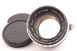 CANON 50mm/F1.8 Leica 39mm LTM screw mount lens #319339 kjm 240224