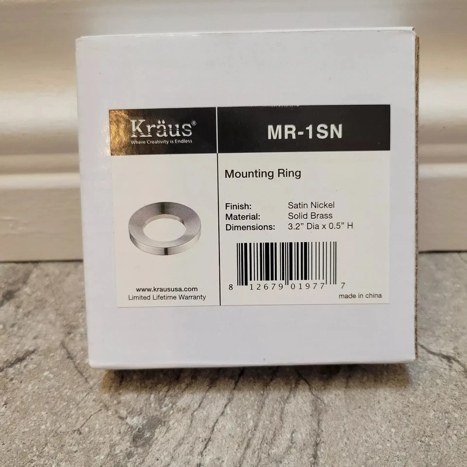 Nuevo en caja Anillo de montaje KRAUS Baño Recipiente Fregadero Herrajes Acero Baño Cromo Foto 1 de 1