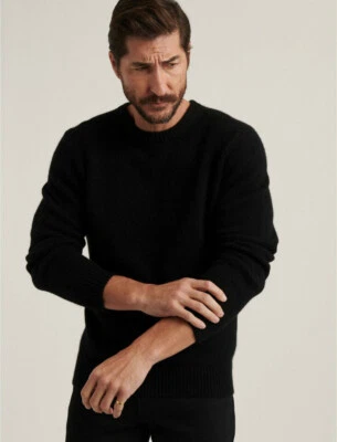 Suéter negro 100 % cachemir puro cepillado Lucky Brand para hombre $299 NUEVO M Foto 1 de 4