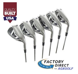 TALL SENIORS WIDE SOLE IRONS SET 5-6-7-8 & 9 +PW SENIOR FLEX GRAPHITE SHAFTS; US - Picture 1 of 4