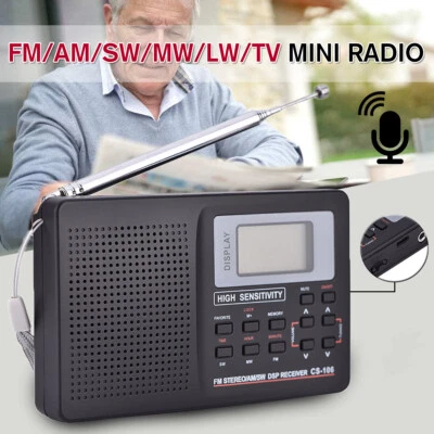 Portable Digital World Full Band Radio Stereo Receiver FM/AM/SW/MW/LW + Earphone - Image 1 of 4