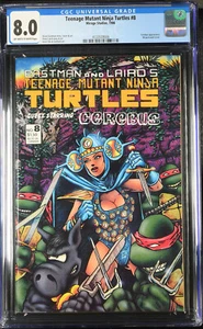 Teenage Mutant Ninja Turtles #8 Kevin Eastman Cover/Art CGC 8.0 - w/ Cerebus - Bild 1 von 3