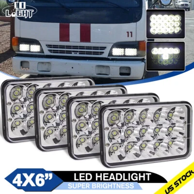 4 PIEZAS 150W 4x6"" Faros LED Alto/Bajo haz sellado DOT para Isuzu NQR NPR NPR-HD Foto 1 de 4