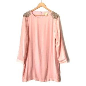Mestiza blush velvet embellished shoulder shift dress 12 - Picture 1 of 8