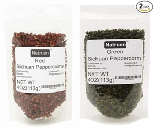 Natruen Szechuan Red+Green Peppercorn Whole 4oz Each - Picture 1 of 6