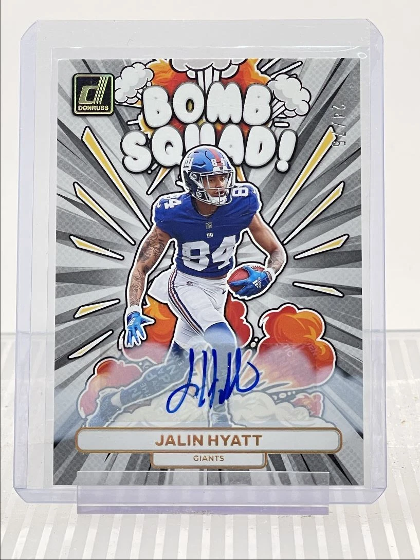 JALIN HYATT 2023 DONRUSS ROOKIE BOMB SQUAD AUTOGRAPH AUTO /75 Q1140