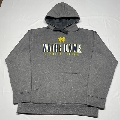 Notre Dame University Hoodie Mens Medium Gray Champion Pullover Fighting Irish - Image 1 of 4