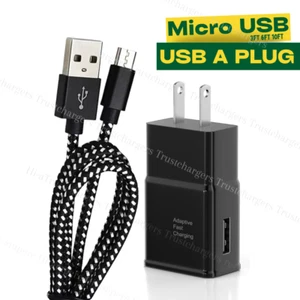 3/6/10Ft Micro USB Fast Charger Braided Data CordUSB A Plug For Samsung Android - Picture 1 of 16