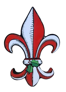 Imán de nevera de coche Fleur De Lis Holly de Navidad, 6,75" x 4,75", TOTALMENTE NUEVO - Imagen 1 de 7