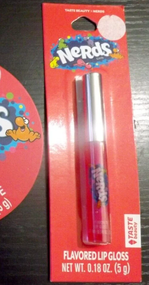NEW taste beauty NERDS CANDY flavored scented pink lip gloss - Image 1 of 1