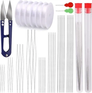 43 Pcs Beading Needles Set, 20 Pcs/4 Sizes Long Straight Beading Needle UK - Picture 1 of 7