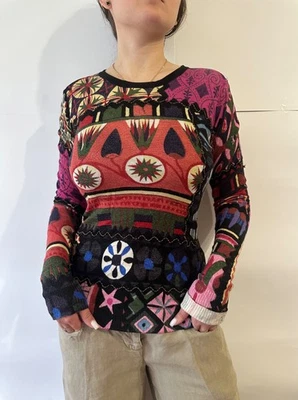 Desigual Avant Garde Women Multicolor Very Crazy Y2K Floral Jumper Size M - Image 1 of 4