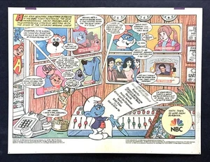 1986 Smurfs Foofur Punky Brewster NBC Saturday Morning TV Shows 2-page print ad - Picture 1 of 1
