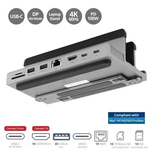 New SIIG CE-MTDK21-S1 USB-C Laptop Stand with 4K Docking Station - Picture 1 of 8