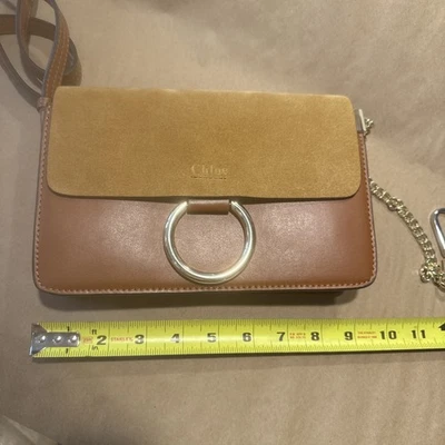 Bolso Bandolera CHLOE Faye Pequeño Cuero Gamuza Marrón Tabaco Foto 1 de 4