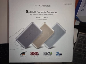 Mediasonic USB Type C 2 Bay Raid 2.5” SATA SSD / Hard Drive Enclosure - Afbeelding 1 van 4
