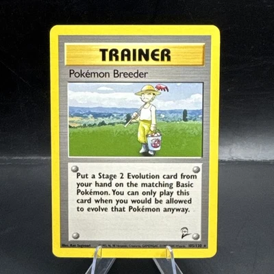 Pokemon Breeder  105/130 - Rare - Vintage English Base Set 2 Pokemon Card - LP - Image 1 of 2
