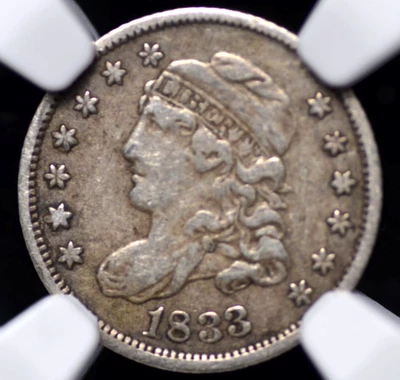 1833 CAPPED BUST HALF DIME NGC CHOICE VERY FINE 30 NICE AND NATURAL, DIRTY AND - Image 1 of 4