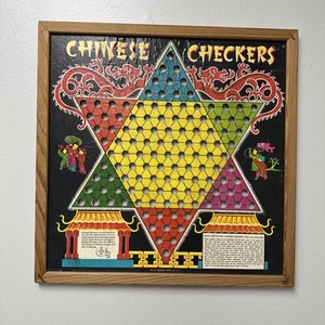 Vintage Chinese Checkers / Checkers Board - Transogram Wall Art Amazing Colors - Picture 1 of 6